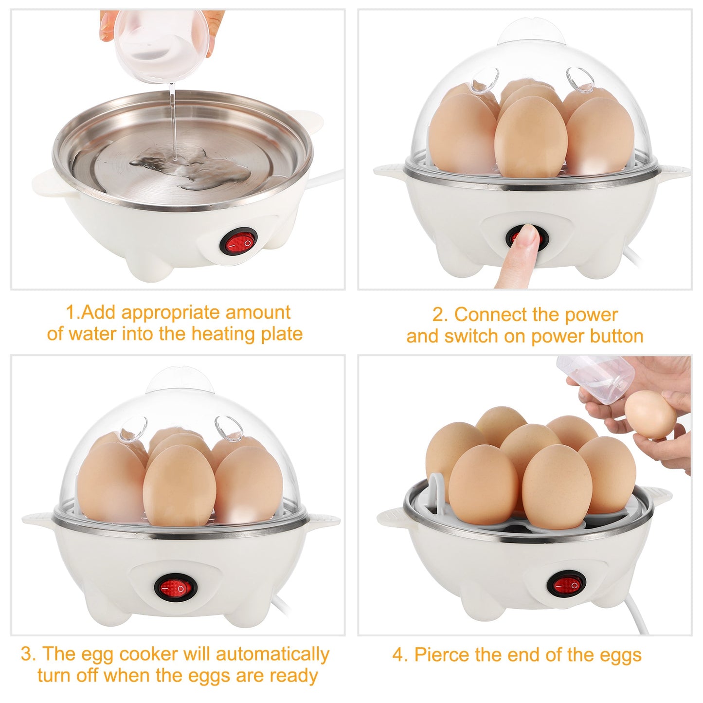 Electric Egg Cooker - 7 Capacity Hard-Boiled Egg Maker