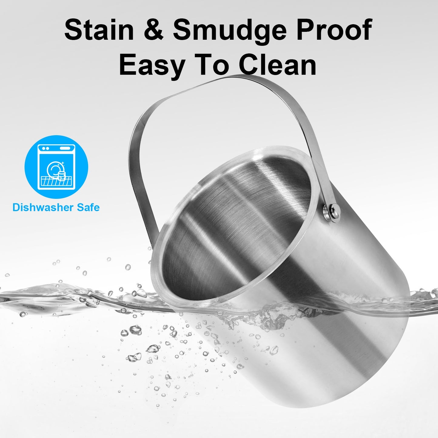 Double Wall Stainless Steel Insulated Ice Bucket 3L with Scoop & Lid