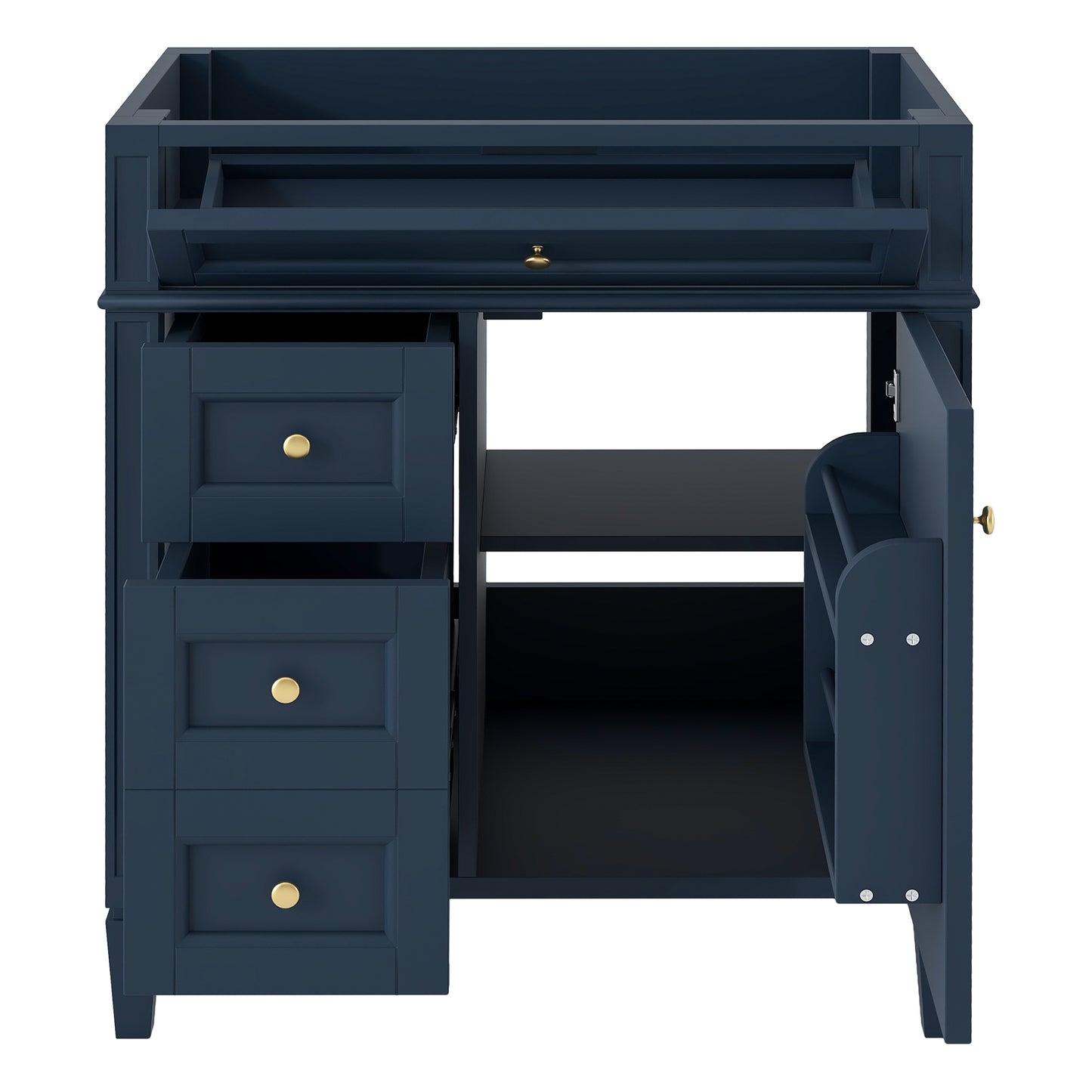 30-Inch Blue Bathroom Vanity Cabinet with 3 Drawers