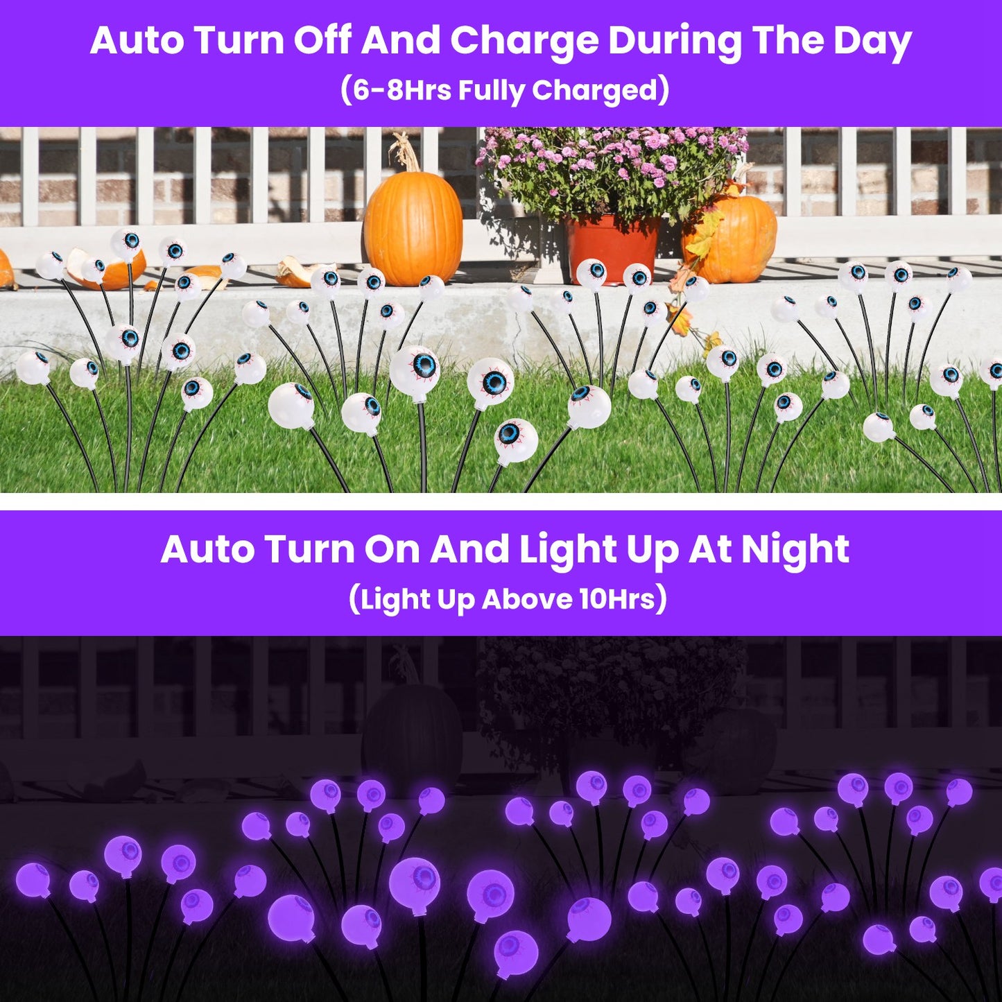 Solar Scary Eyeballs Lights - 2 Pack Halloween Decoration