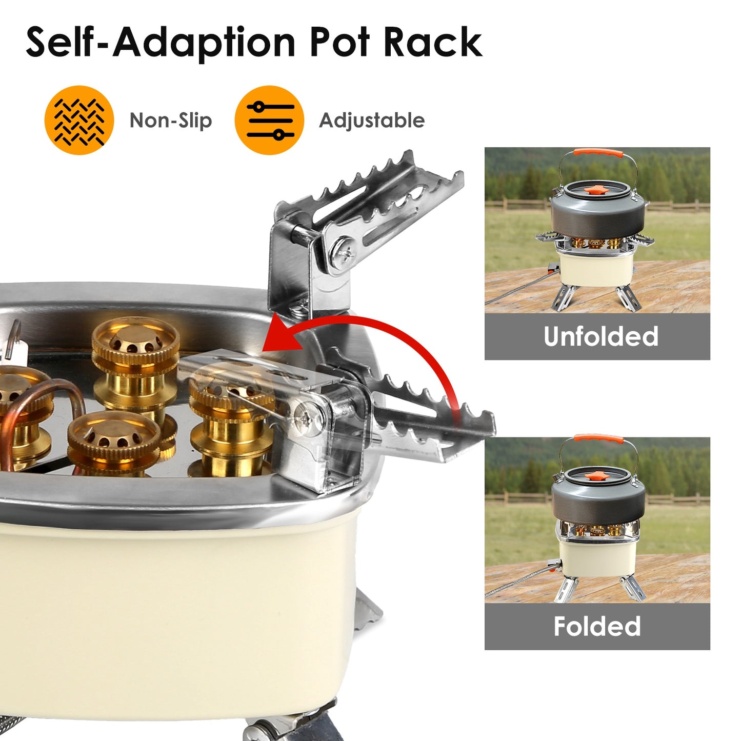 13000W Portable Windproof Camping Stove with Flame Control