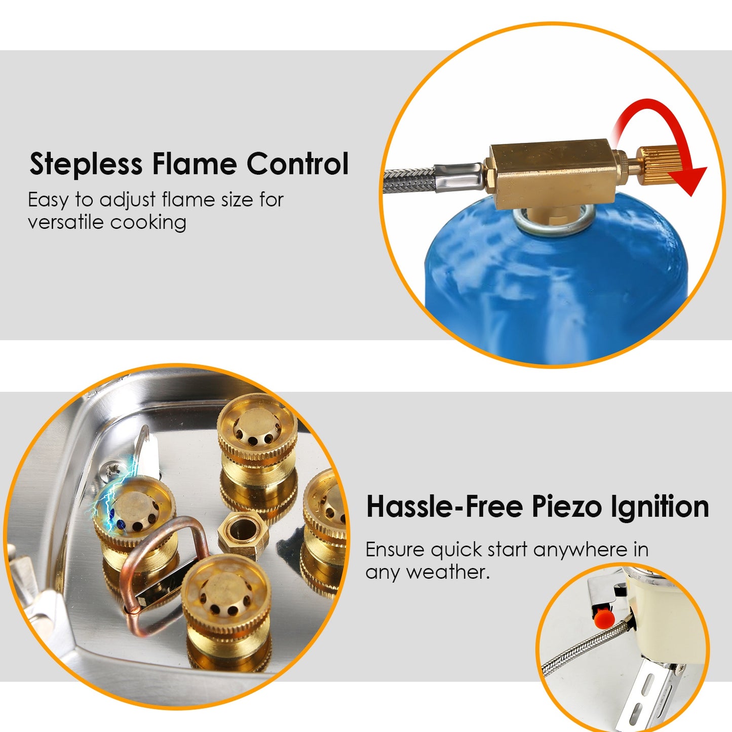 13000W Portable Windproof Camping Stove with Flame Control