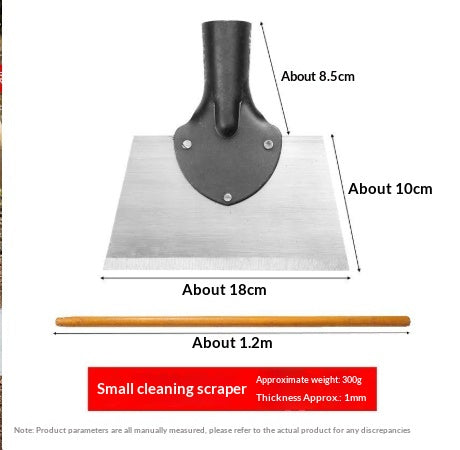 Heavy-Duty Snow and Livestock Manure Scraper with Wooden Handle - Multiple Sizes