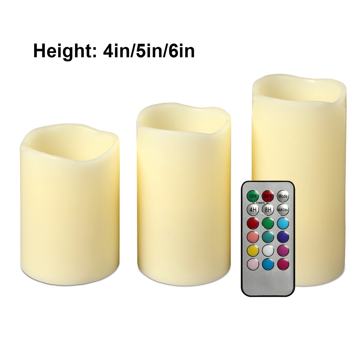 6Pc LED Flameless Candles Set with Remote Control & Timer
