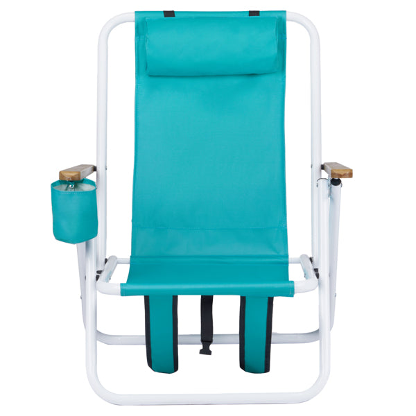 Folding Beach Chair - Mint Green with 4 Reclining Positions