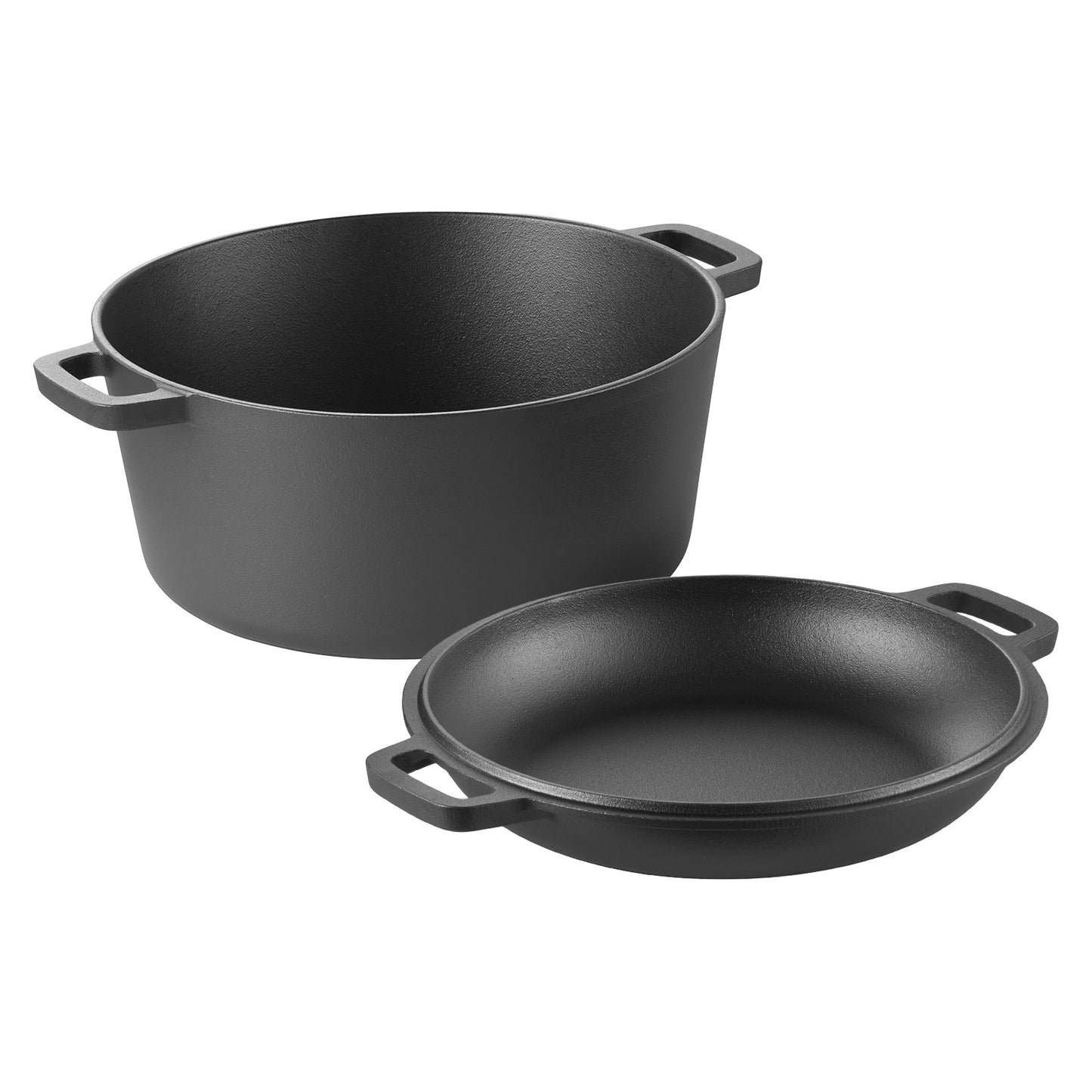 5QT Pre-Seasoned Cast Iron Dutch Oven with Lid - Black