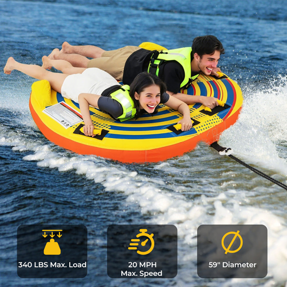 Inflatable Towable Tube for 1-2 Riders - 340 lbs Capacity