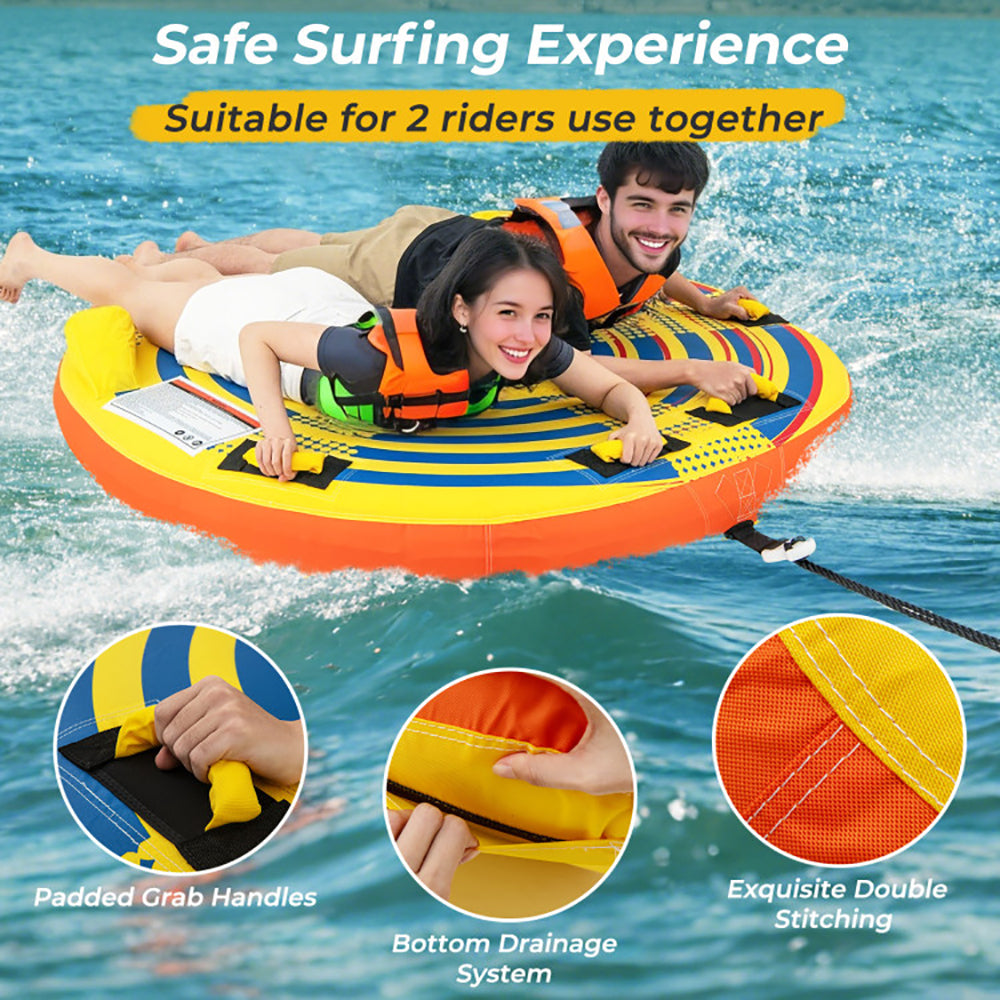 Inflatable Towable Tube for 1-2 Riders - 340 lbs Capacity
