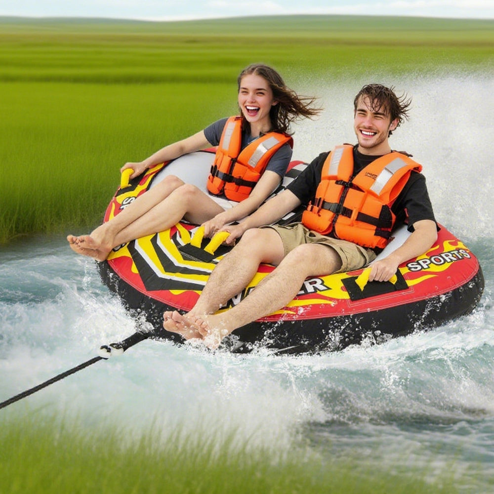 Inflatable Towable Tube for 1-2 Riders - 340 lbs Capacity
