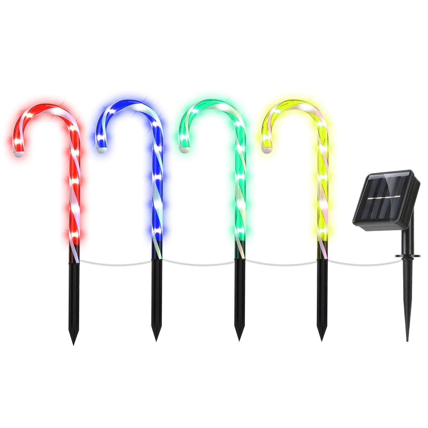 Solar Candy Cane Light - IP55 Waterproof Outdoor Christmas Decoration