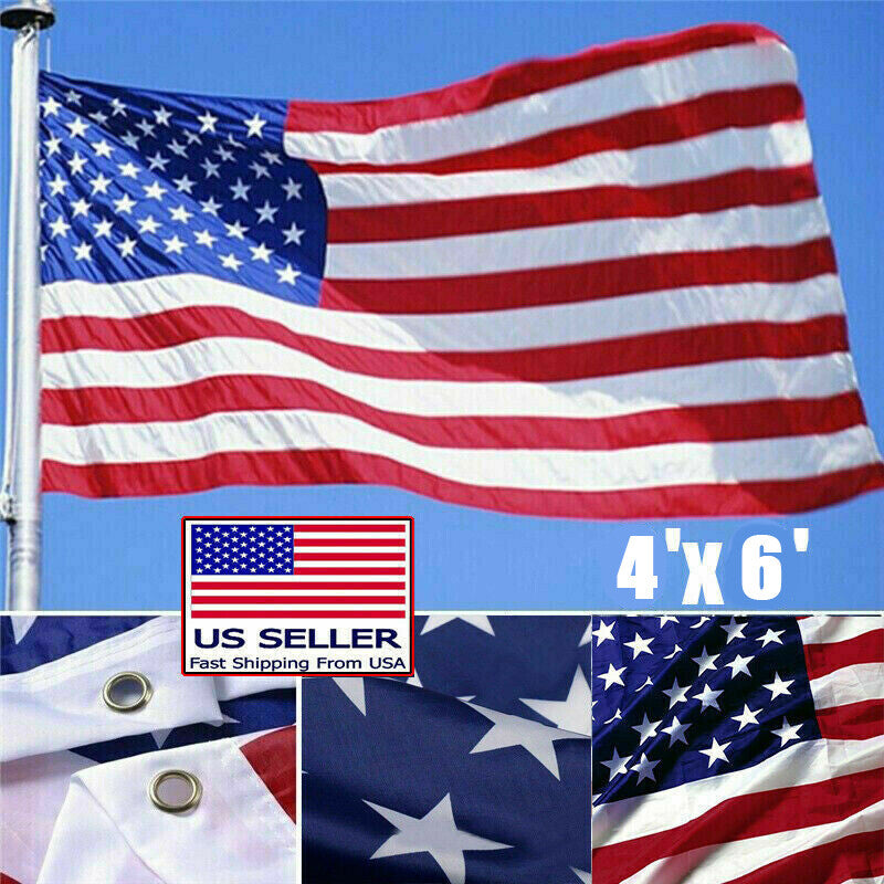 4X6 FT USA Flag - Premium Heavy Duty Nylon American Flag with Grommets