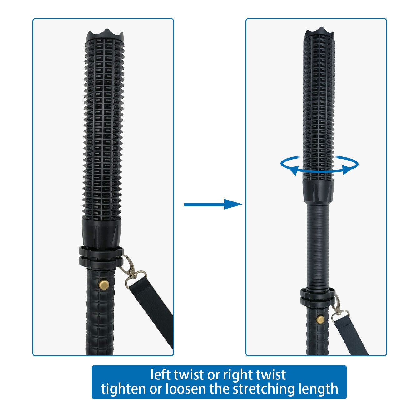 Rechargeable LED Flashlight with Zoom & Emergency Hammer - Waterproof Work Light