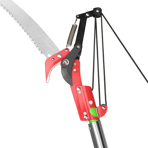 26ft Manual Pole Saw Tree Trimmer Kit with Portable Bag & Spiral Splicing