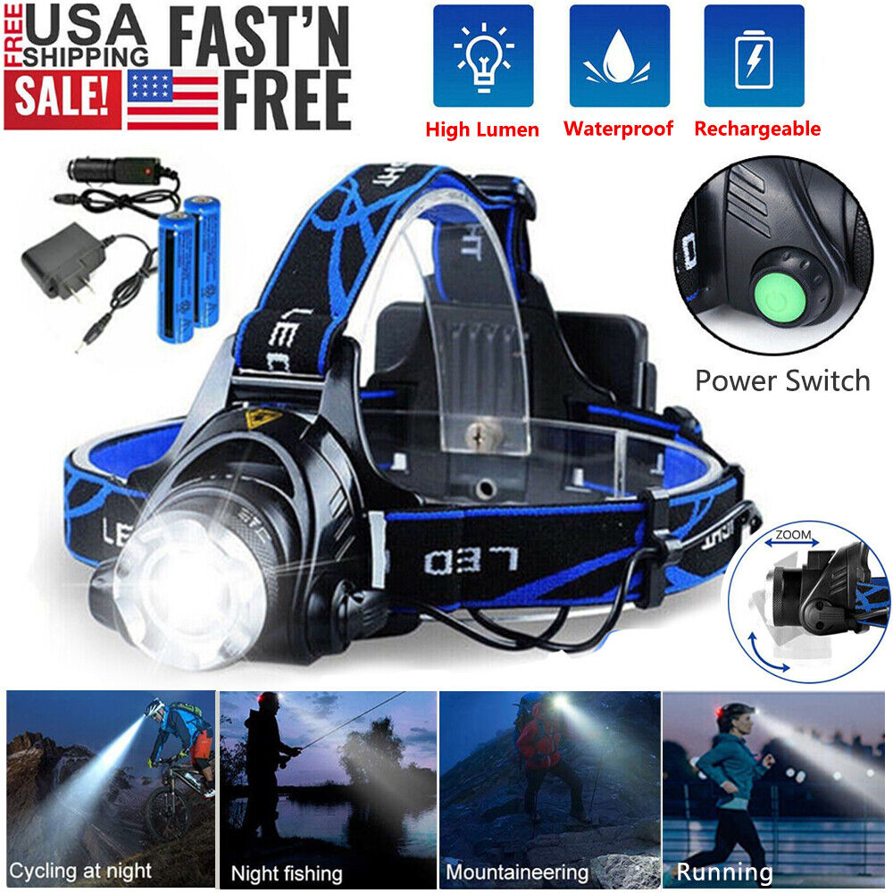 Super Bright Rechargeable LED Headlamp with 3 Modes - Camping & Hiking