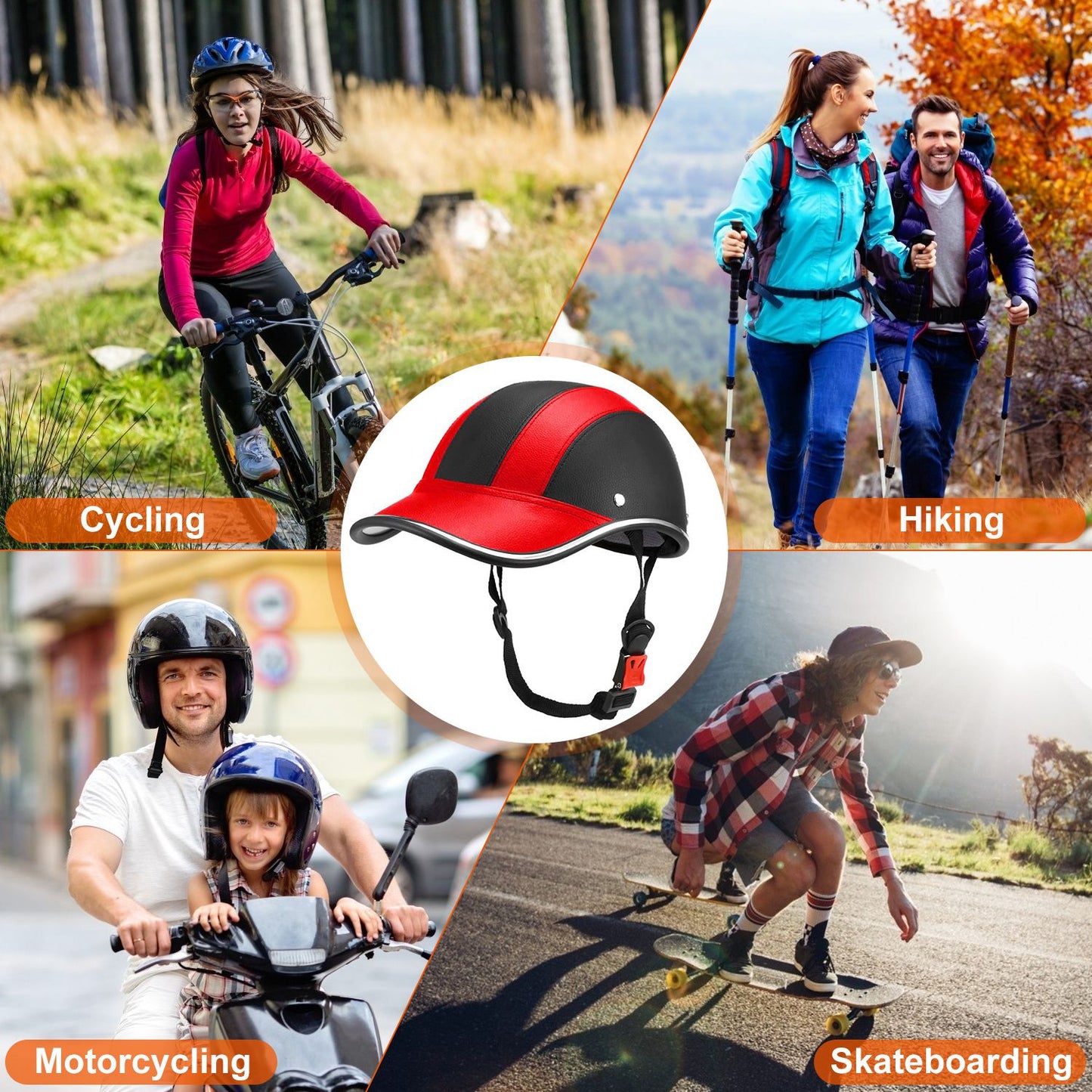 Adjustable Safety Bicycle Helmet with Sunshade & Anti-UV Protection