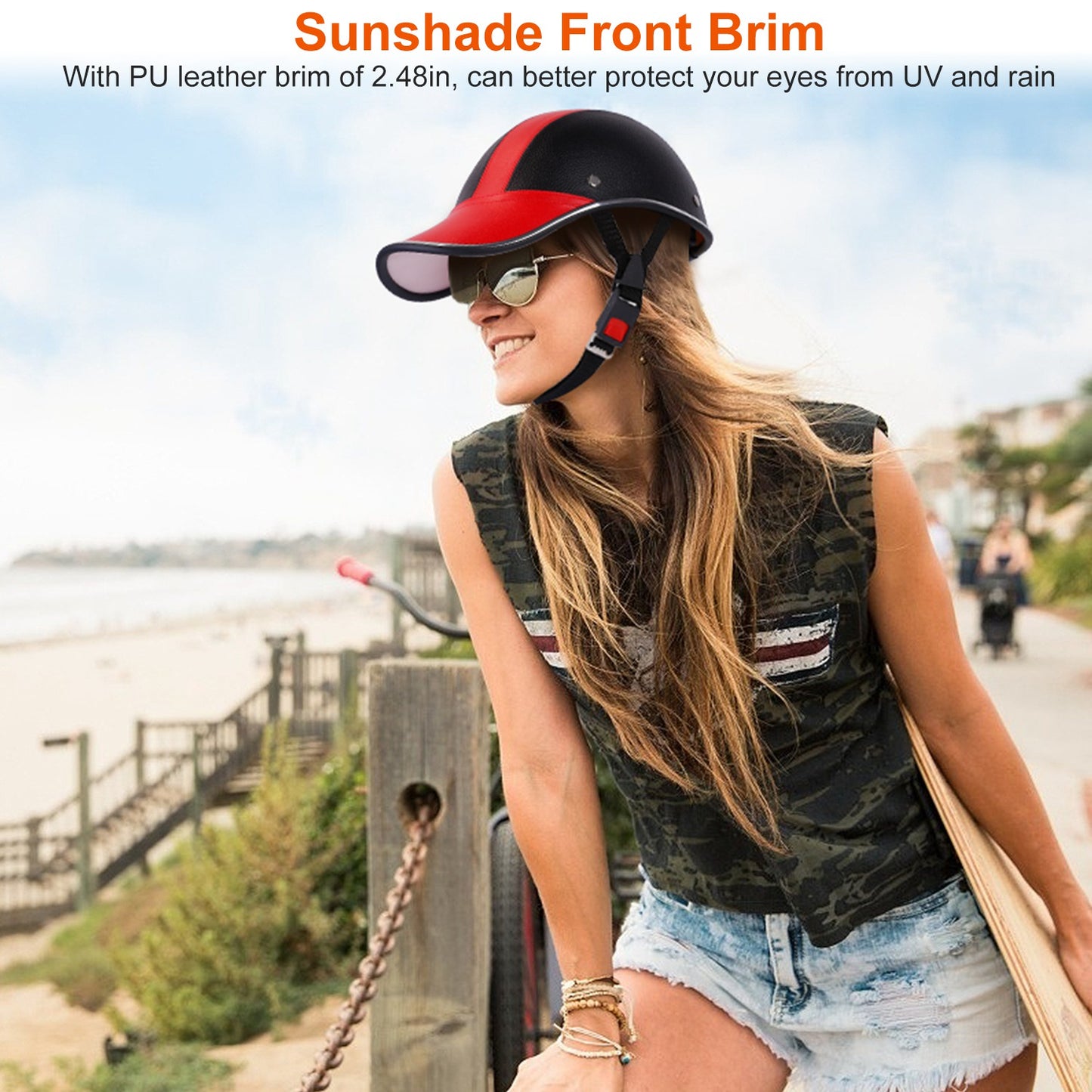 Adjustable Safety Bicycle Helmet with Sunshade & Anti-UV Protection