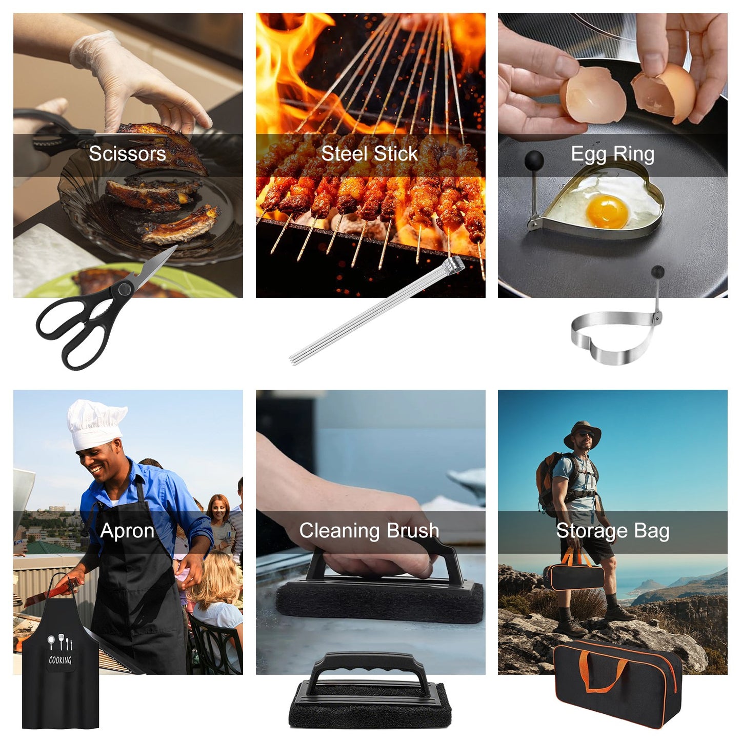 31-Piece Griddle Accessories Kit with Spatulas & Storage Bag