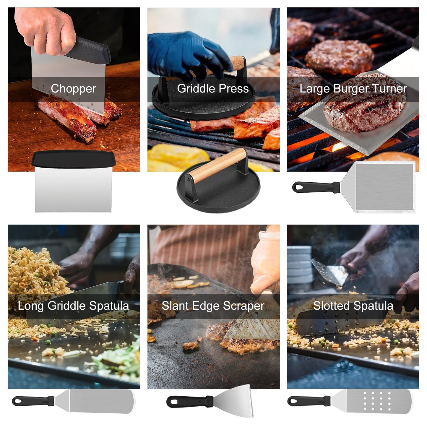 31-Piece Griddle Accessories Kit with Spatulas & Storage Bag