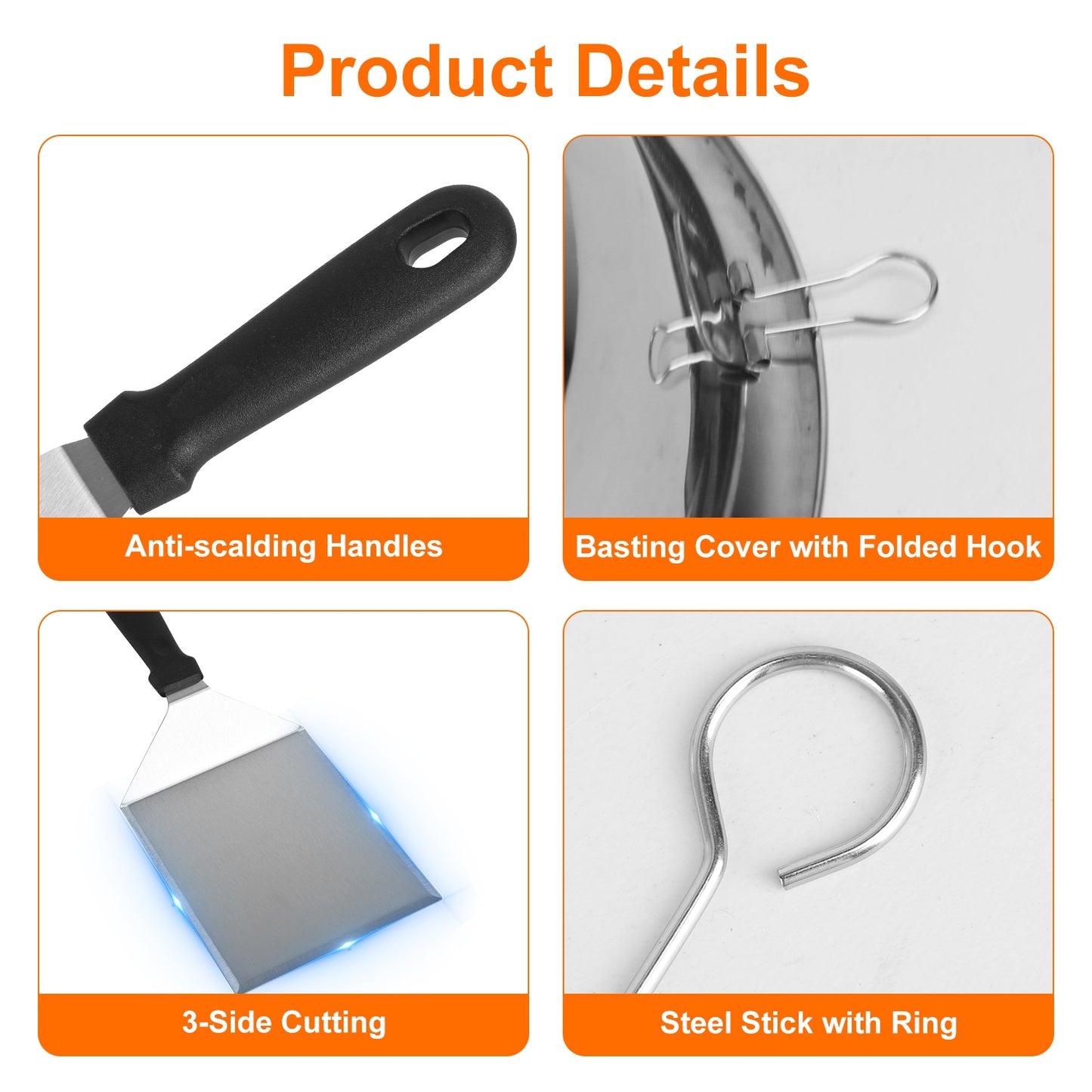31-Piece Griddle Accessories Kit with Spatulas & Storage Bag