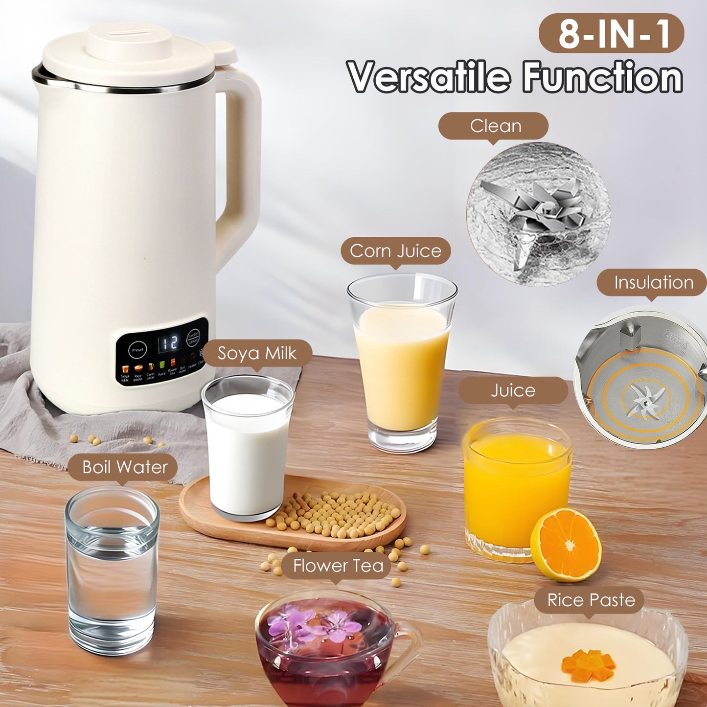 27OZ Soy Milk Maker - Automatic Nut Milk Machine with Self-Cleaning