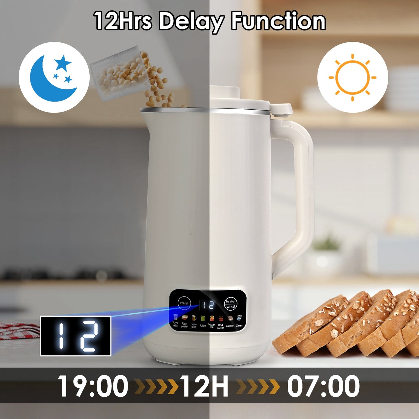 27OZ Soy Milk Maker - Automatic Nut Milk Machine with Self-Cleaning