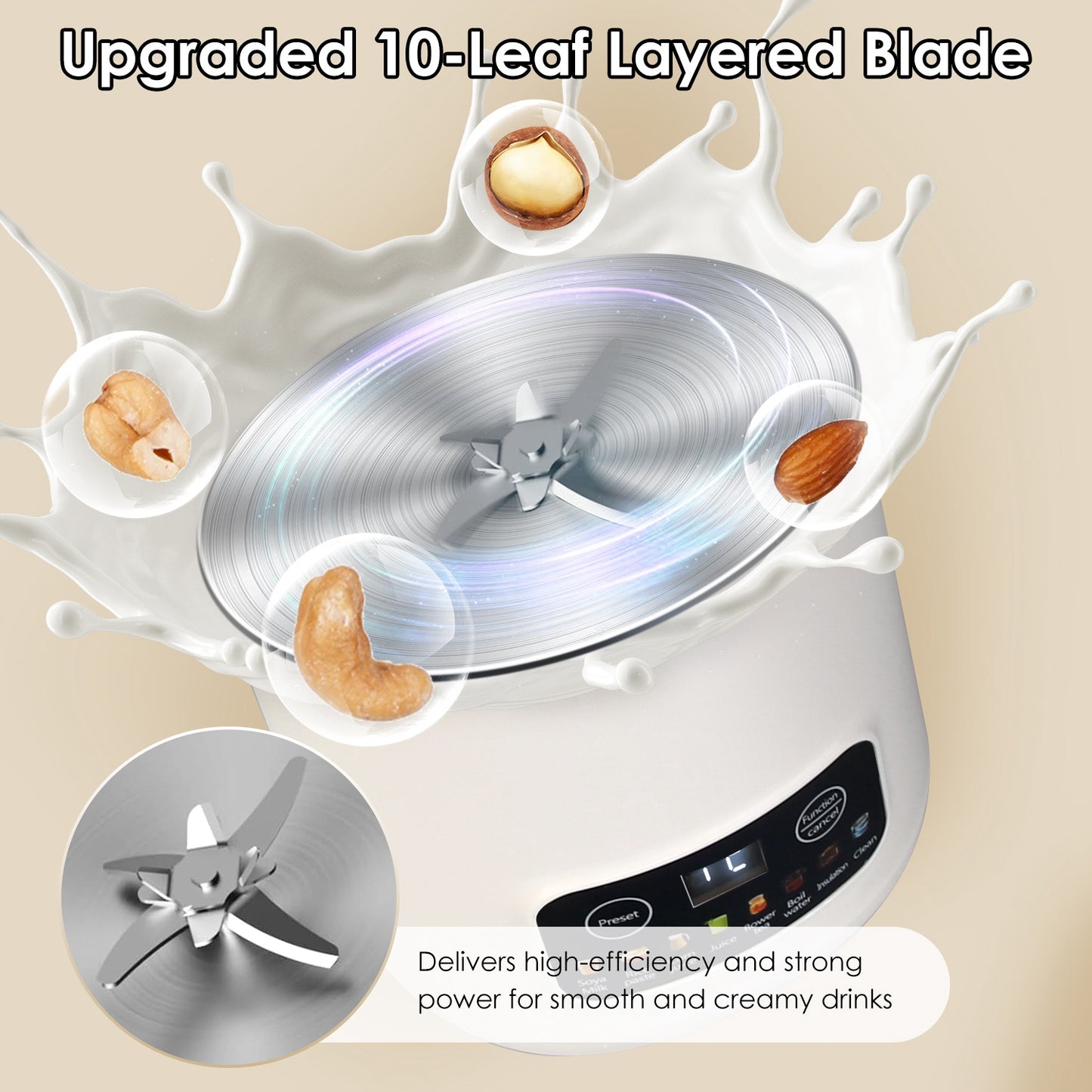 27OZ Soy Milk Maker - Automatic Nut Milk Machine with Self-Cleaning