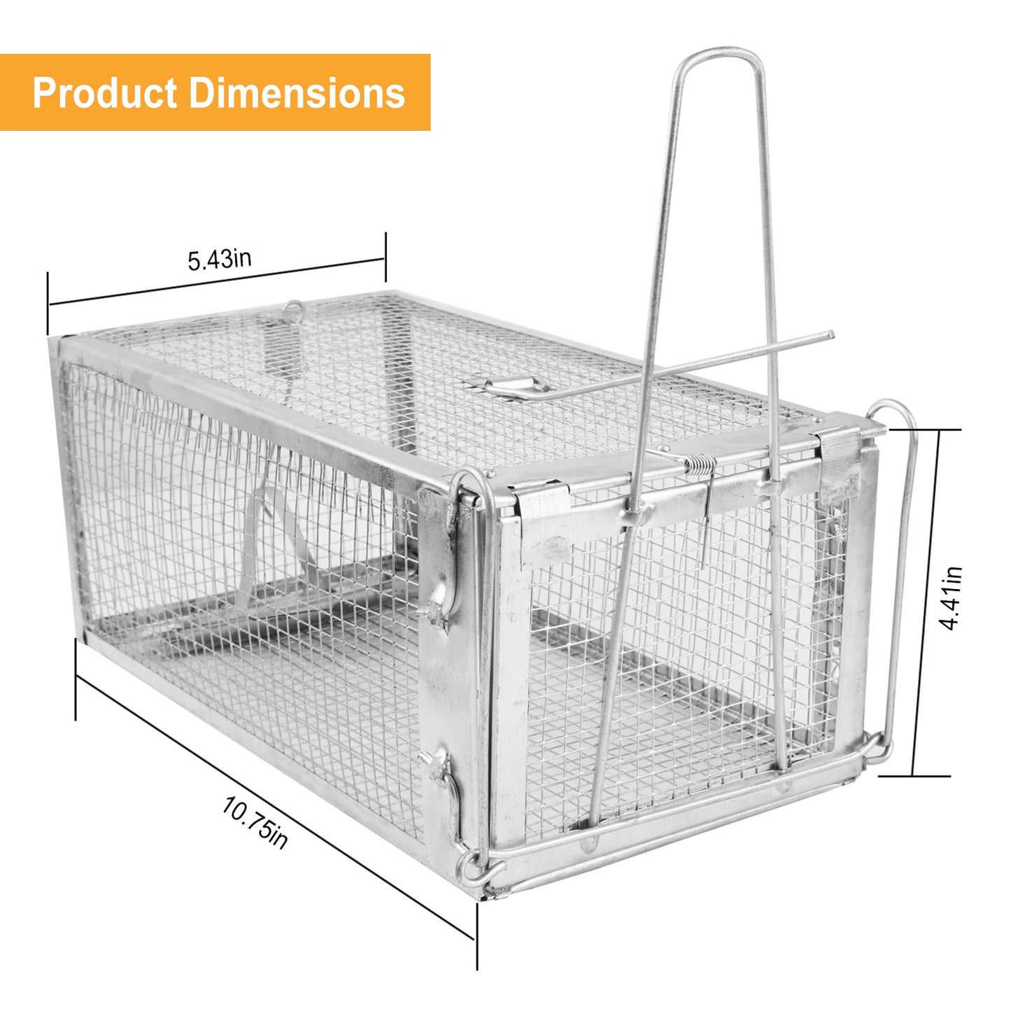 Humane Live Rodent Trap Cage - Galvanized Iron, 1 or 2 Pack Options