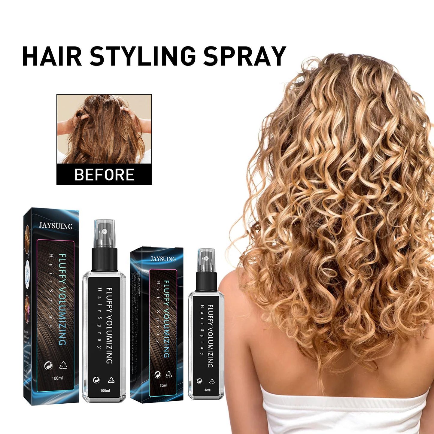 Volumizing Hair Setting Spray - Long-Lasting Hold & Moisturizing Formula, 100ml