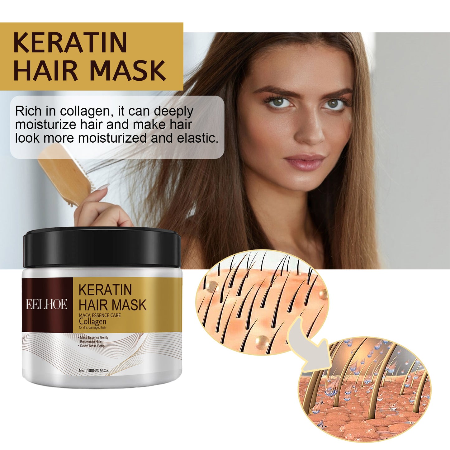 Deep Repair Moisturizing Hair Mask for Damaged and Dry Hair