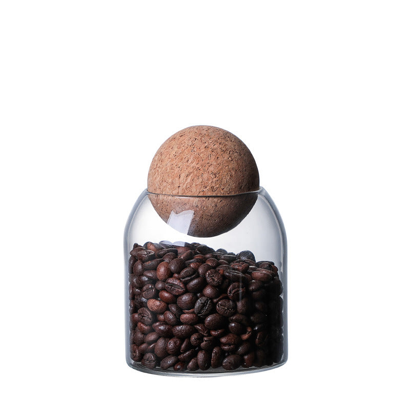 Glass Storage Jar with Cork Lid - Minimalist Dry Food Container