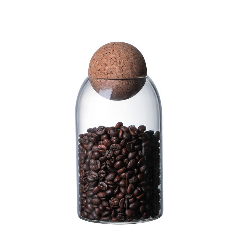 Glass Storage Jar with Cork Lid - Minimalist Dry Food Container
