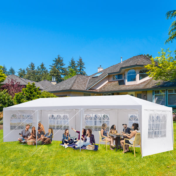 Outdoor Party Tent with Spiral Pipe Connection - White