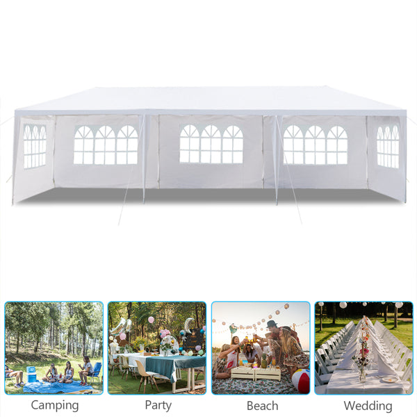 Outdoor Party Tent with Spiral Pipe Connection - White