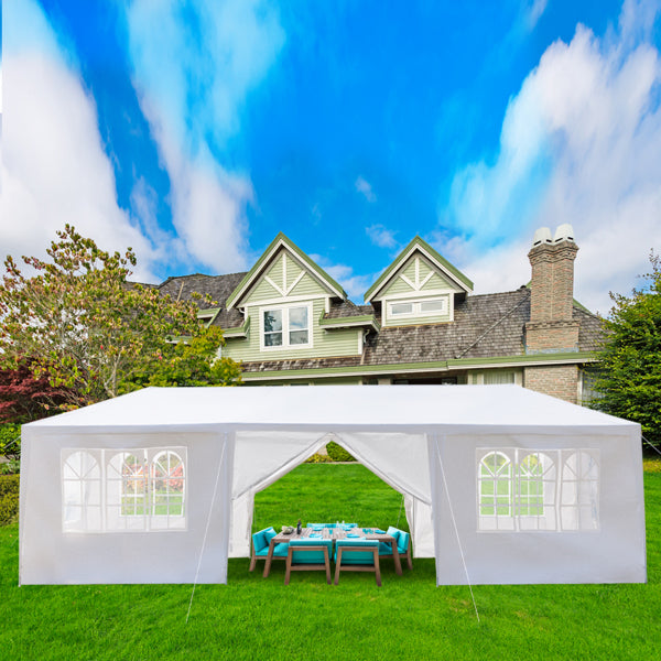 10'x30' Outdoor Party Tent with 8 Removable Sidewalls - White