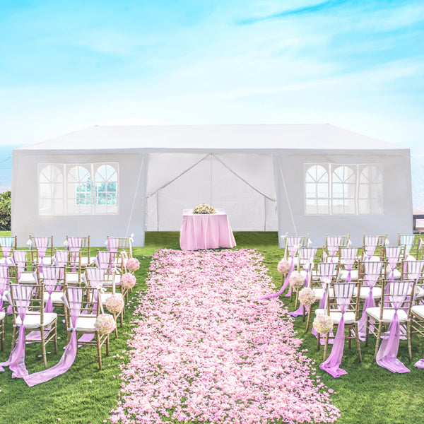 10'x30' Outdoor Party Tent with 8 Removable Sidewalls - White