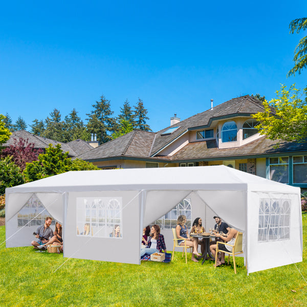 10'x30' Outdoor Party Tent with 8 Removable Sidewalls - White