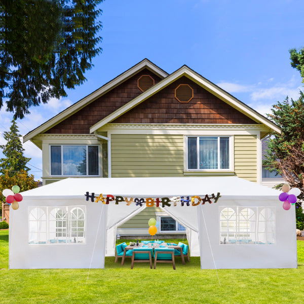 10'x30' Outdoor Party Tent with 8 Removable Sidewalls - White