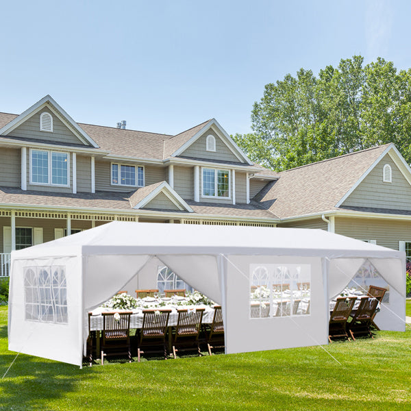 10'x30' Outdoor Party Tent with 8 Removable Sidewalls - White