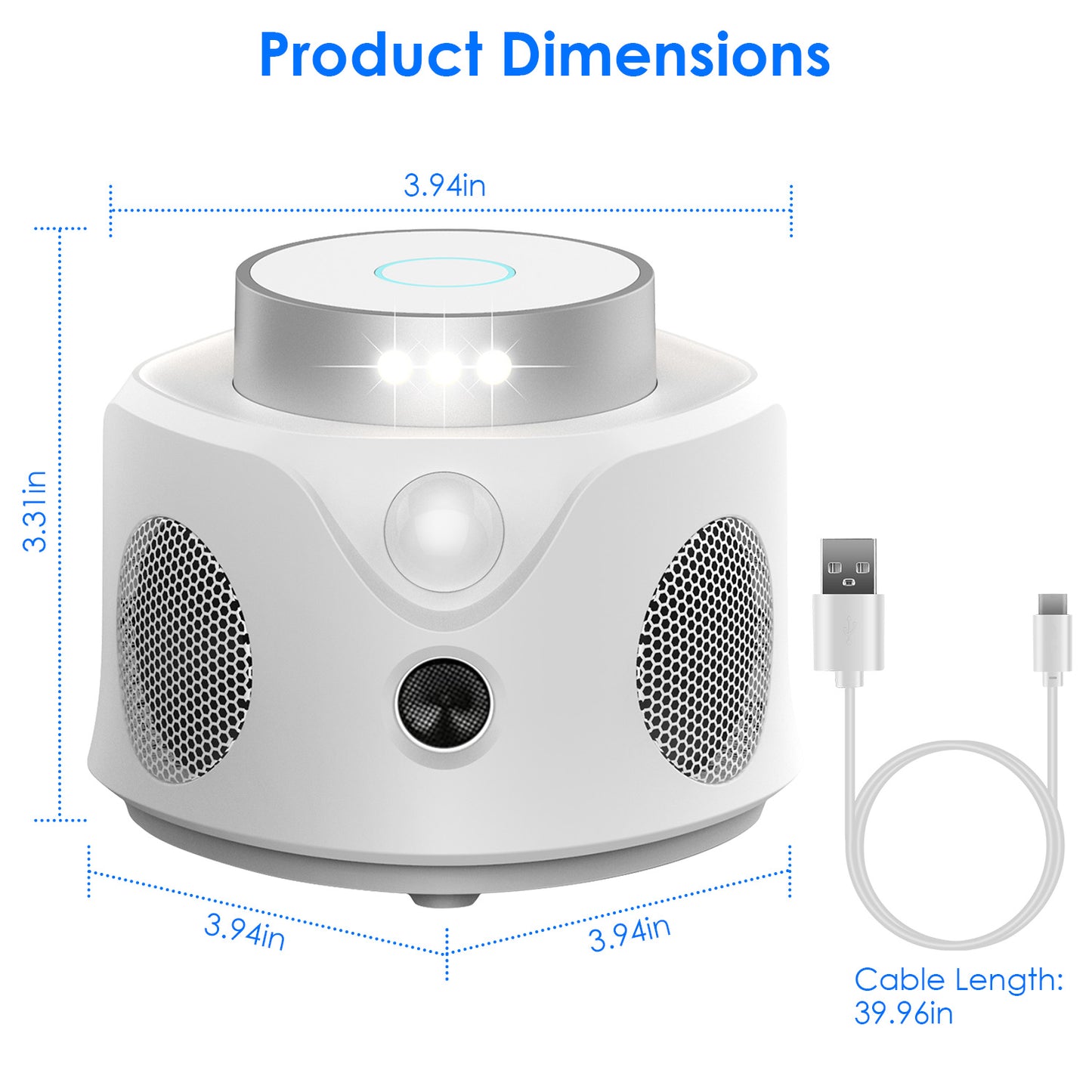 360° Ultrasonic Mice Repellent - 9 LED Strobe Lights, 3 Modes