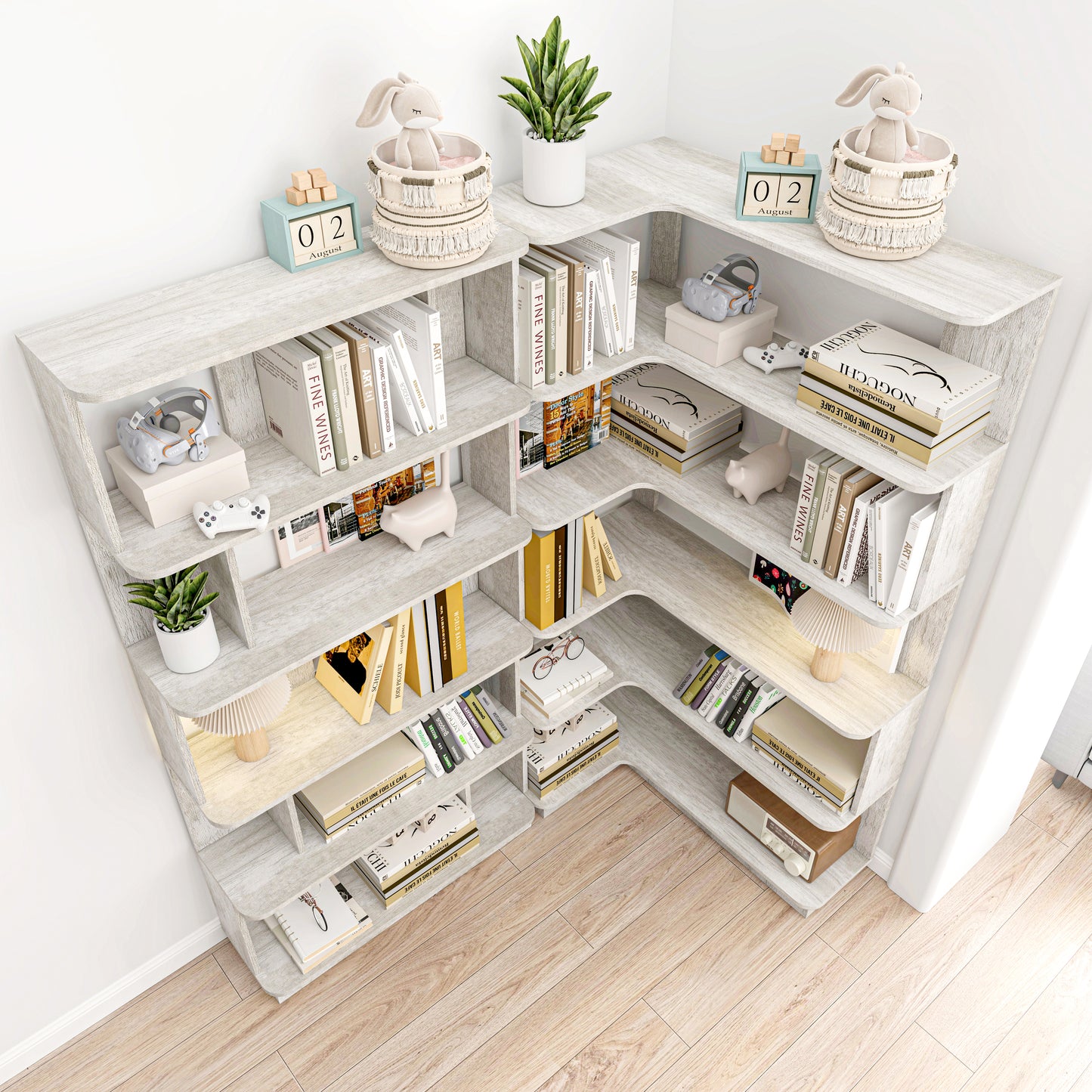 90 Cm Space Saving Corner Bookshelf 80 Bookcase Extendable Free