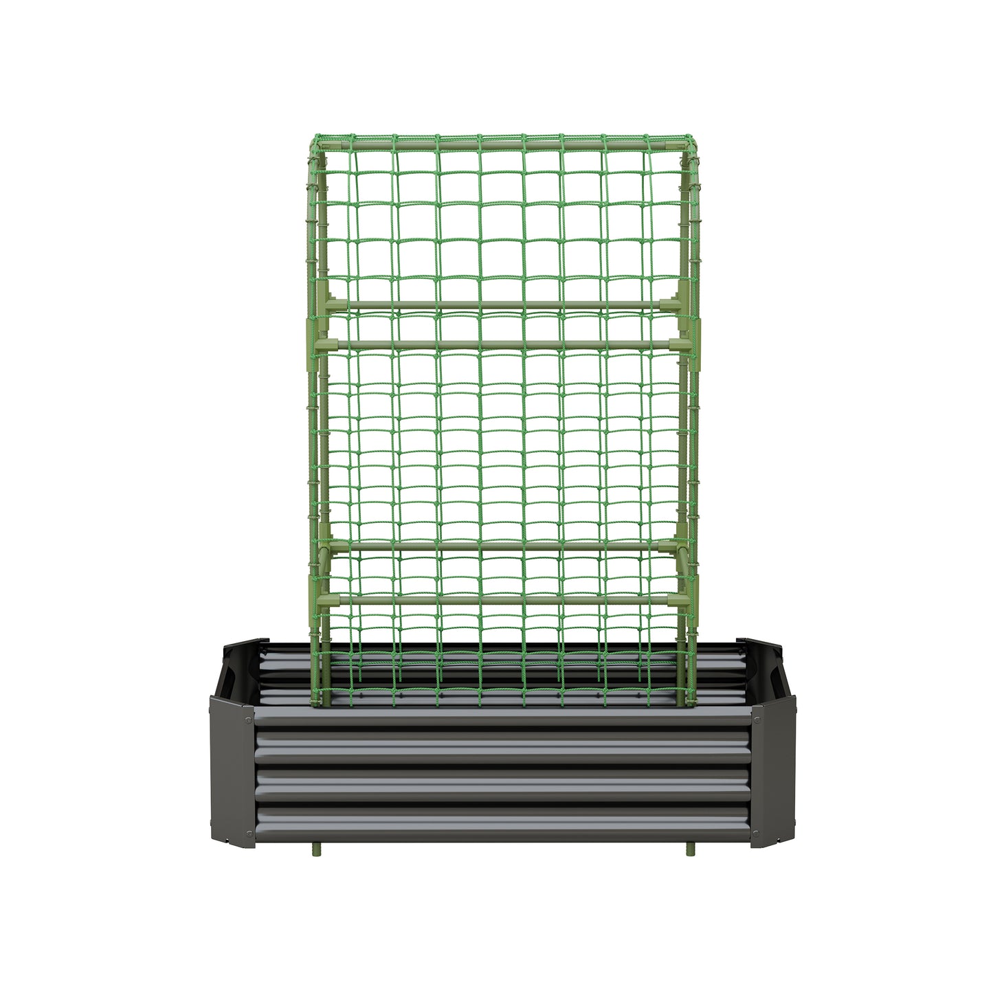 2-in-1 Raised Garden Bed with Trellis - 59" Metal Planter Box