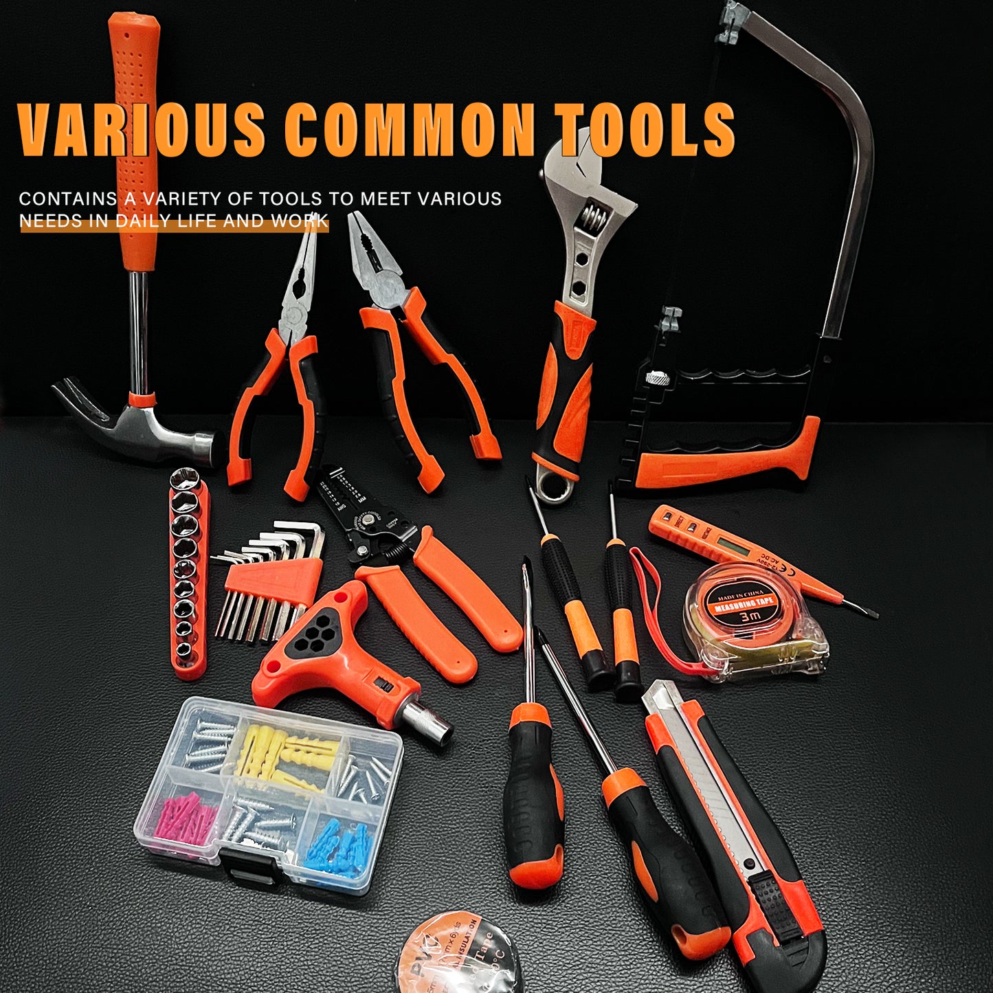 95 Piece Tool Set with Toolbox - Hand Tools, Wrench, Screwdriver & More