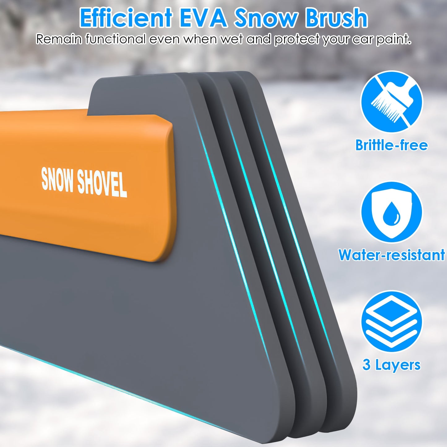 3 In 1 Car Snow Removal Tool with Lights - Telescopic Shovel & Ice Scraper