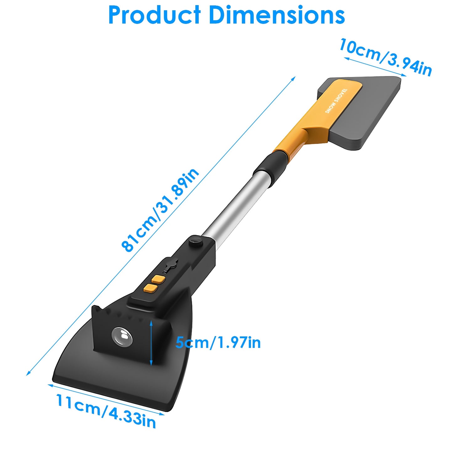 3 In 1 Car Snow Removal Tool with Lights - Telescopic Shovel & Ice Scraper