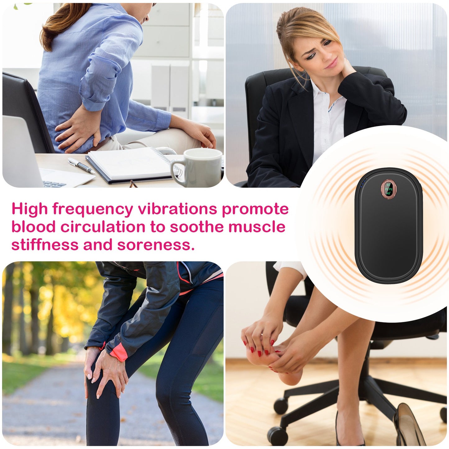 Rechargeable Hand Warmer - Portable Power Bank with Digital Display