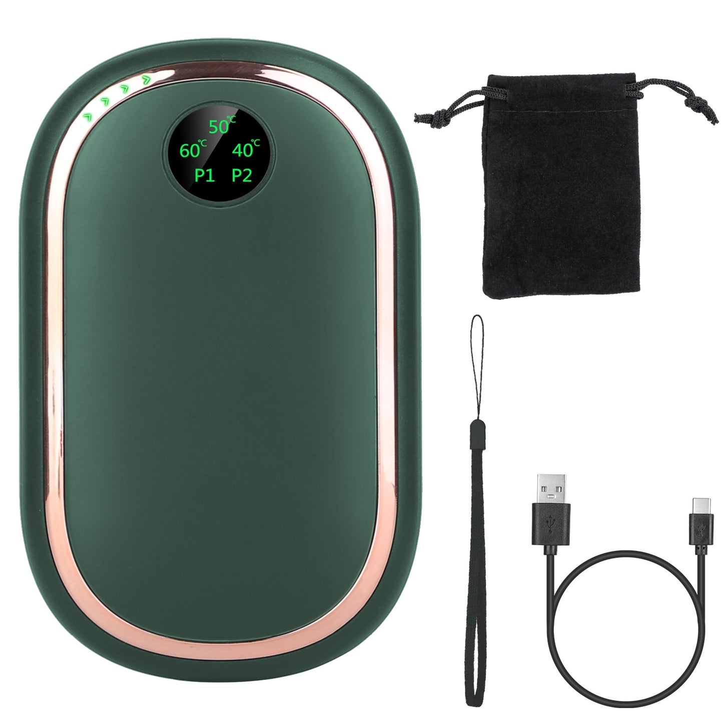 Rechargeable Hand Warmer with Digital Display - 3 Heating Levels
