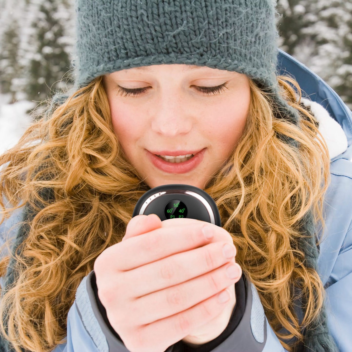 Rechargeable Hand Warmer with Digital Display - 3 Heating Levels