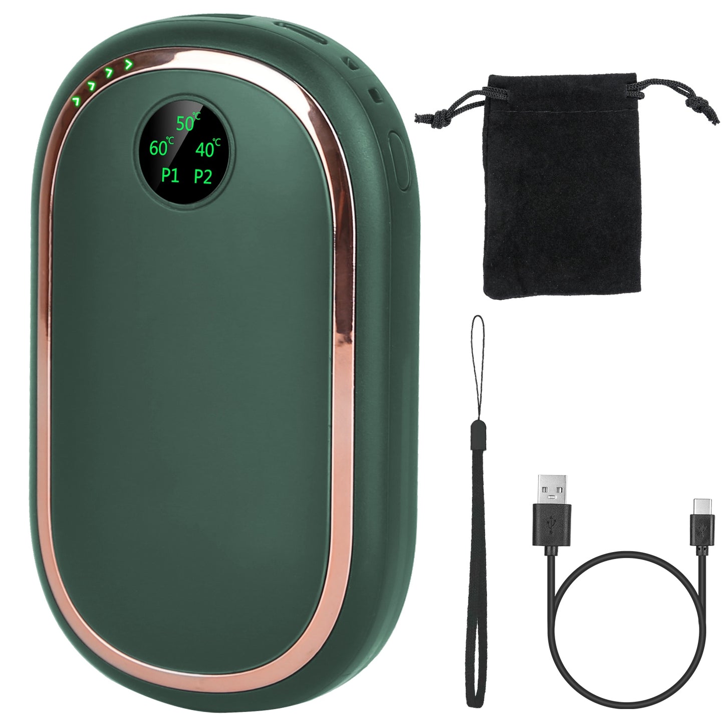 Rechargeable Hand Warmer with Digital Display - 3 Heating Levels