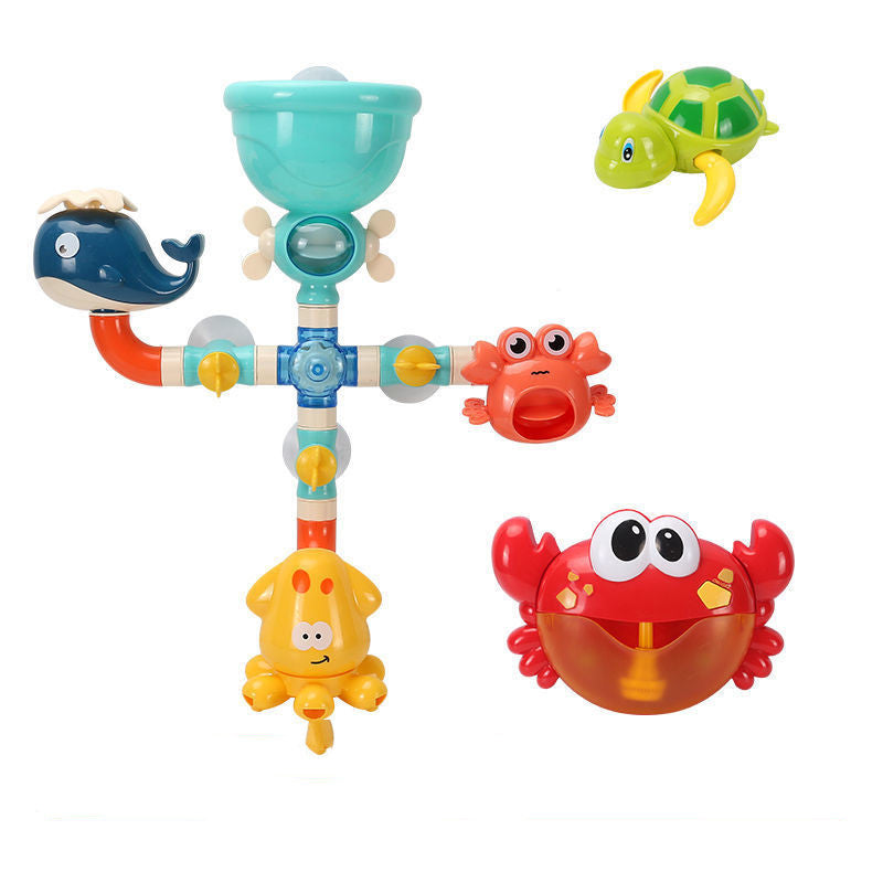 Kids Water Play Bath Toy Set with Water Spraying Ducks and Animals