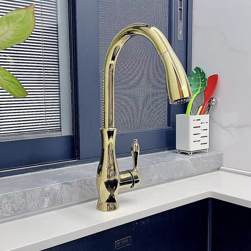 Copper Pull-Out Kitchen Faucet - Retro Classic Style, Multiple Finishes
